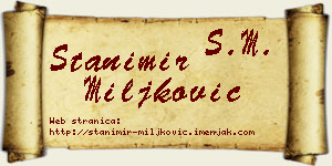Stanimir Miljković vizit kartica